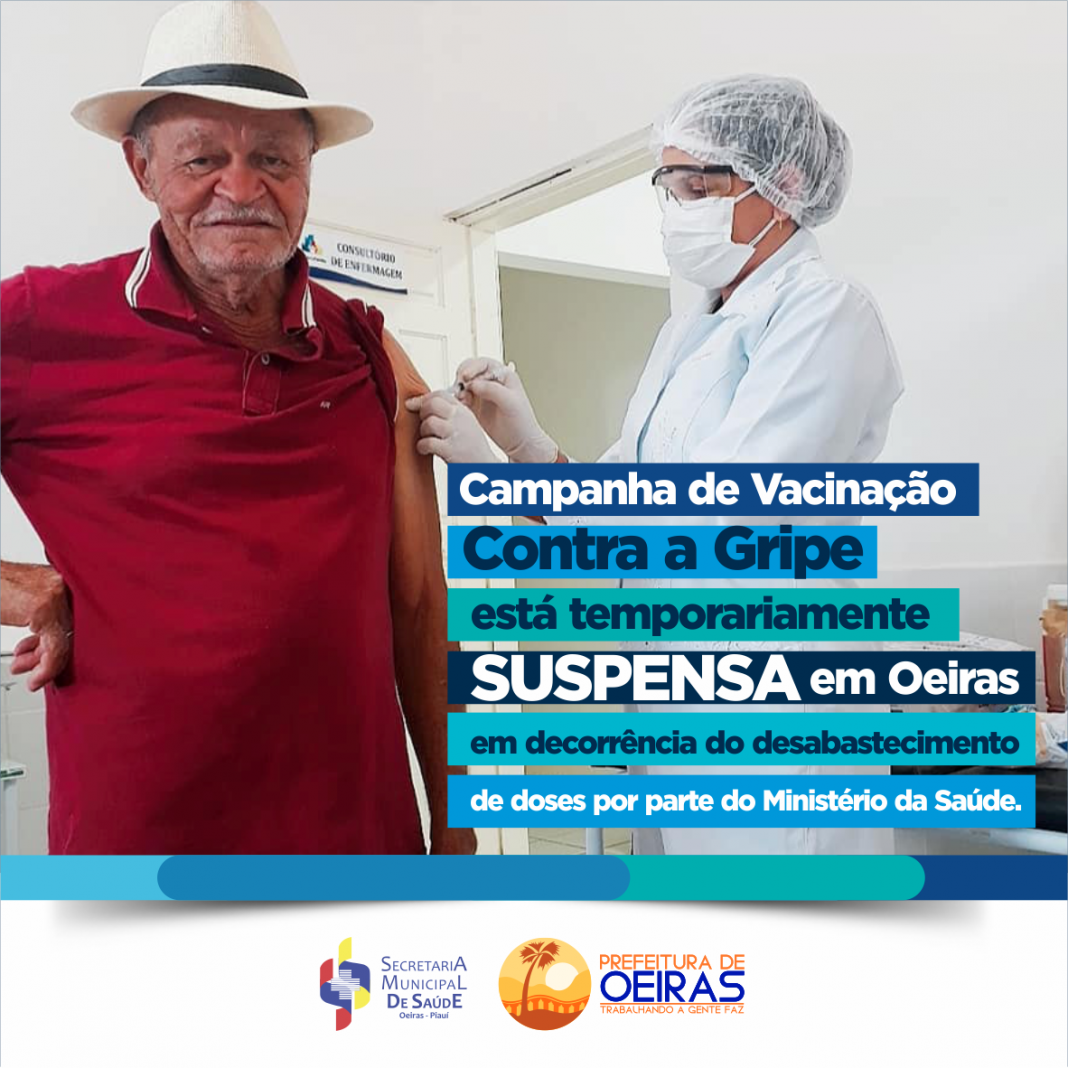 Campanha de Vacinação Contra a Gripe é temporariamente suspensa em